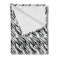 thumbnail image 2 of Zebra Print Soft Flannel Fleece Blanket, Exotic Savanna Inspired Animal Skin Diagonal and Wavy Illustration, Cozy Plush for Indoor and Outdoor Use, 50" x 60", Charcoal Grey and White, by Ambesonne, 2 of 5