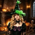 thumbnail image 2 of WCJM Witch Hat Women Sun Hats for Womens Halloween Green Blue Sequin Witch Hat Costumes Accessory, 2 of 3