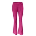 thumbnail image 5 of Women's Mid Waist Flared Jeans, High Rise Retro Vintage Distressed Bootcut Denim Pants, Stretch Elastic Waist Skinny Fit Casual Streetwear Jeans for Daily Wear Hot Pink XL, 5 of 7