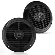 PENRAY COMPANIES PYLE PLMR67B - 6.5 Inch Dual Marine Speakers - 2 Way Waterproof and Weather Resistant Outdoor Audio Stereo Sound System with 120 Watt Power, Polyprone Cone and Cloth Surround - 1 Pair (Black)