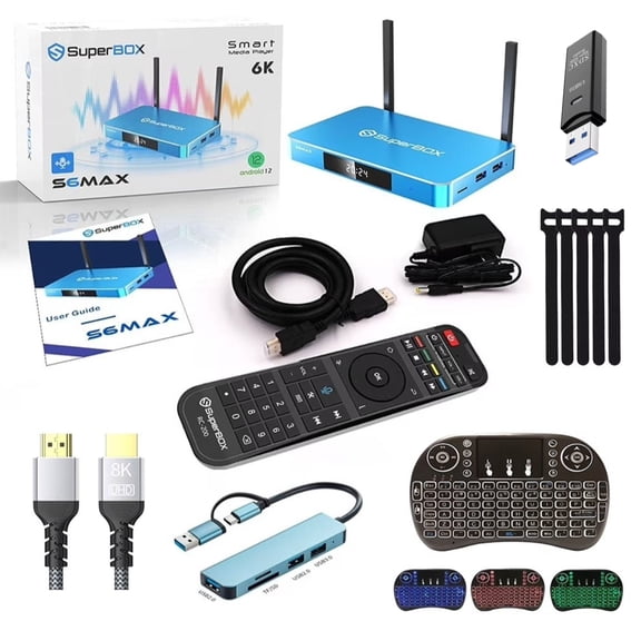 SuperBox S6 Max |2025 Fully Upgraded|4GB RAM 64GB ROM|6K Hd Cabl|Plug N' Play No Set-up Required