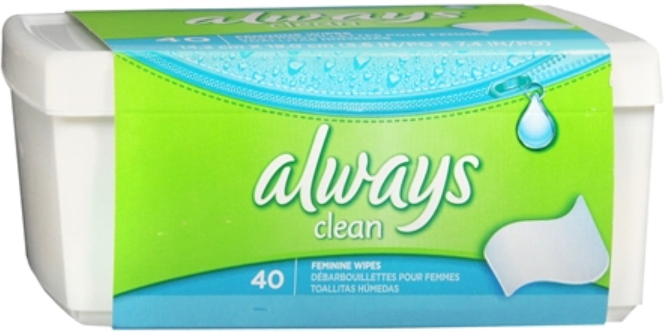 Always Feminine Wipes Tub 40 Each (Pack of 6)