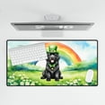 thumbnail image 4 of Happy St. Patrick’s Day Newfoundland with Green Hat Shamrocks Rainbow Desk Mat Full Keyboard Mouse Pad Newfie Dog Lover Gifts Large Mousepad - 03007, 4 of 5