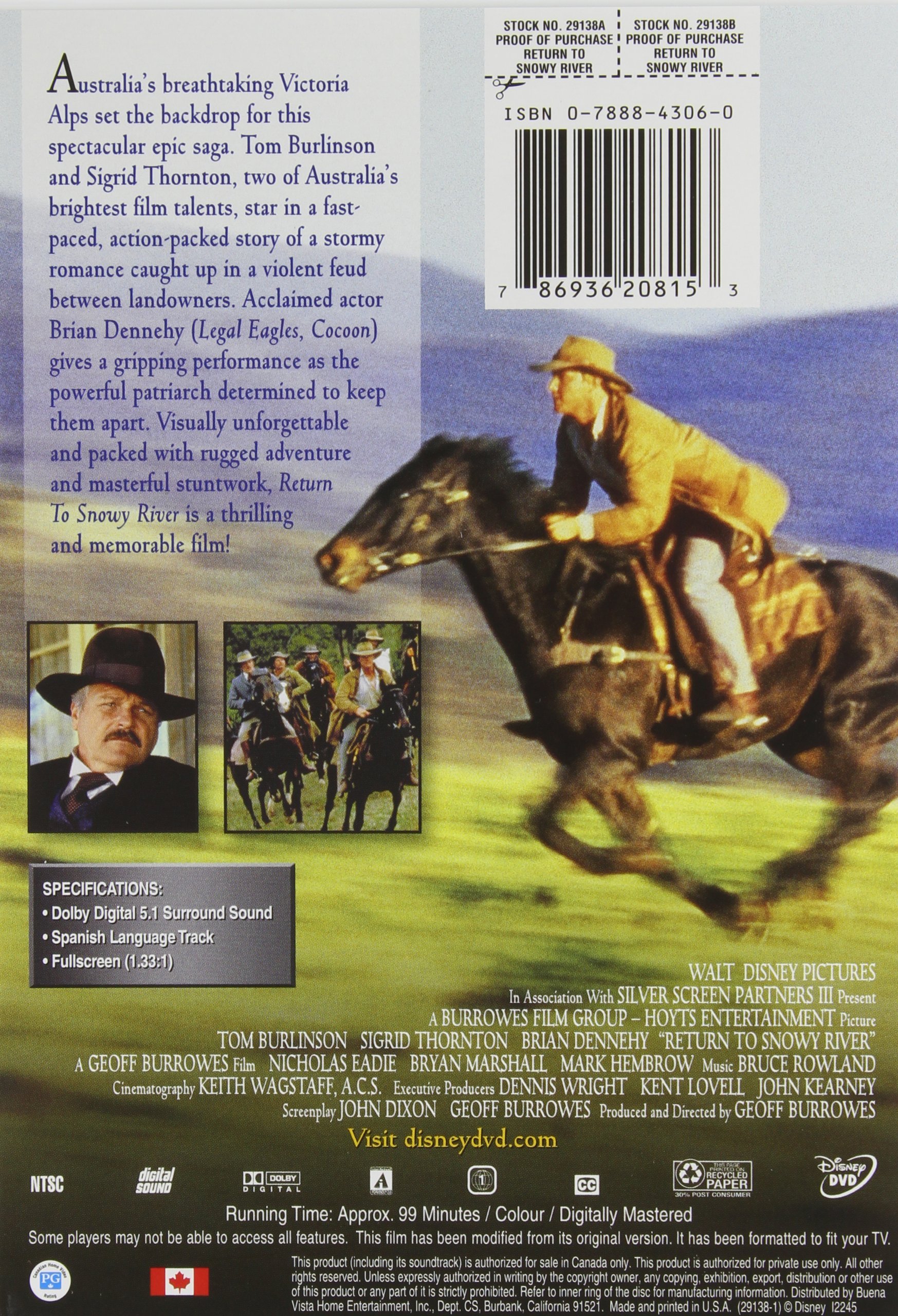 Return to Snowy River (DVD), Mill Creek, Action & Adventure - image 2 of 2