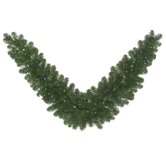 Vickerman 9' Oregon Fir Artificial Christmas Swag Garland, Multi-colored Single Mold LED Wide Angle Lights
