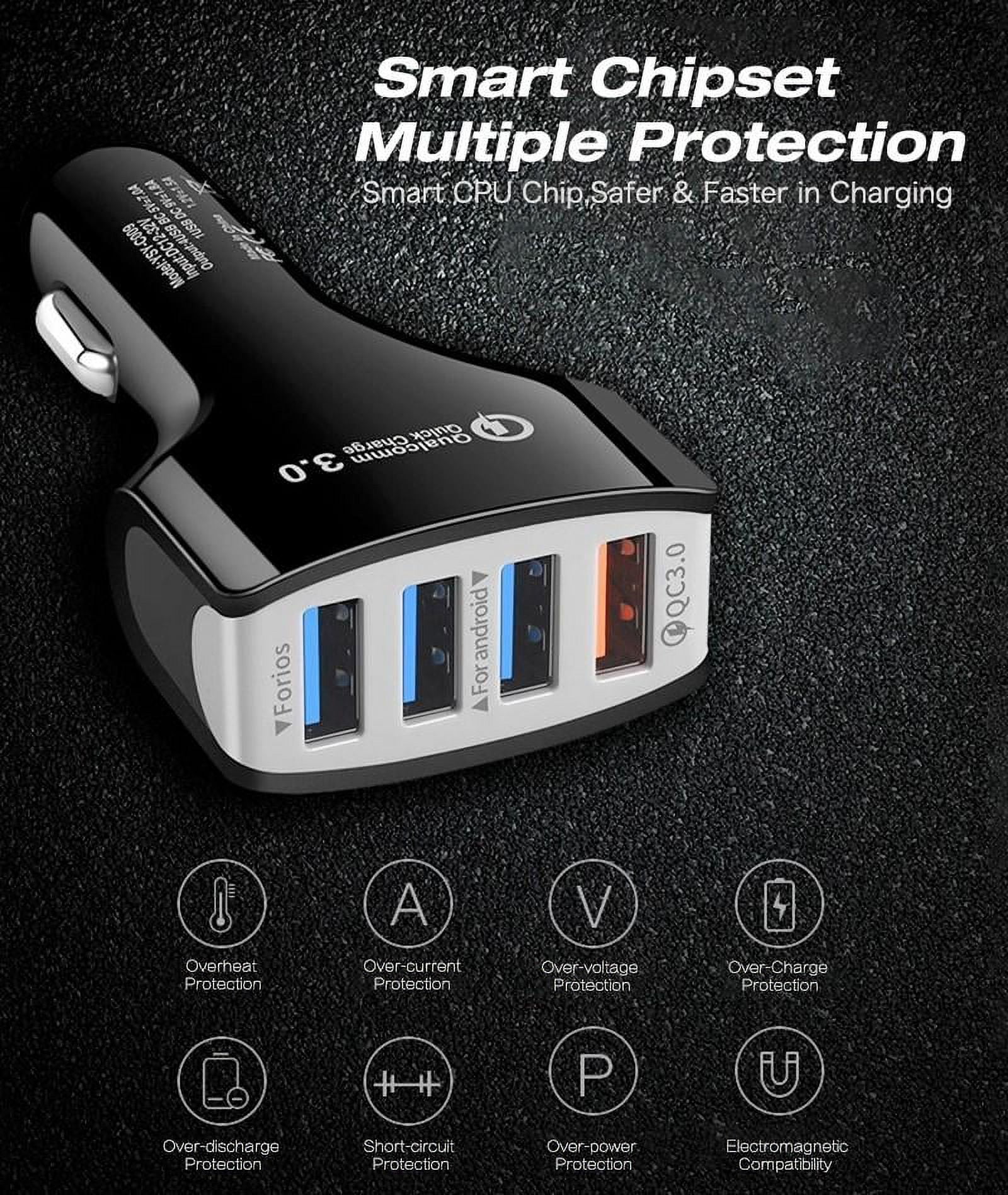 Gtekpros Car Charger - Qualcomm Quick Charge Multi-Port USB Fast Car Charger Adapter