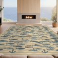 thumbnail image 2 of Design&I 4'x6' Washable Area Rug Flatweave Daily Traffic Ready Fishing Cabin School Waves Icons Clownfish Lake Trout Pinecone Fish Flowing for Dorm Room, Living Apartment, 2 of 7