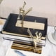 thumbnail image 2 of 1Pair Stainless Steel Kong Fu Man Shape Book Stand Novelty Book Ends Bookends for School Home Table Decor, 2 of 5