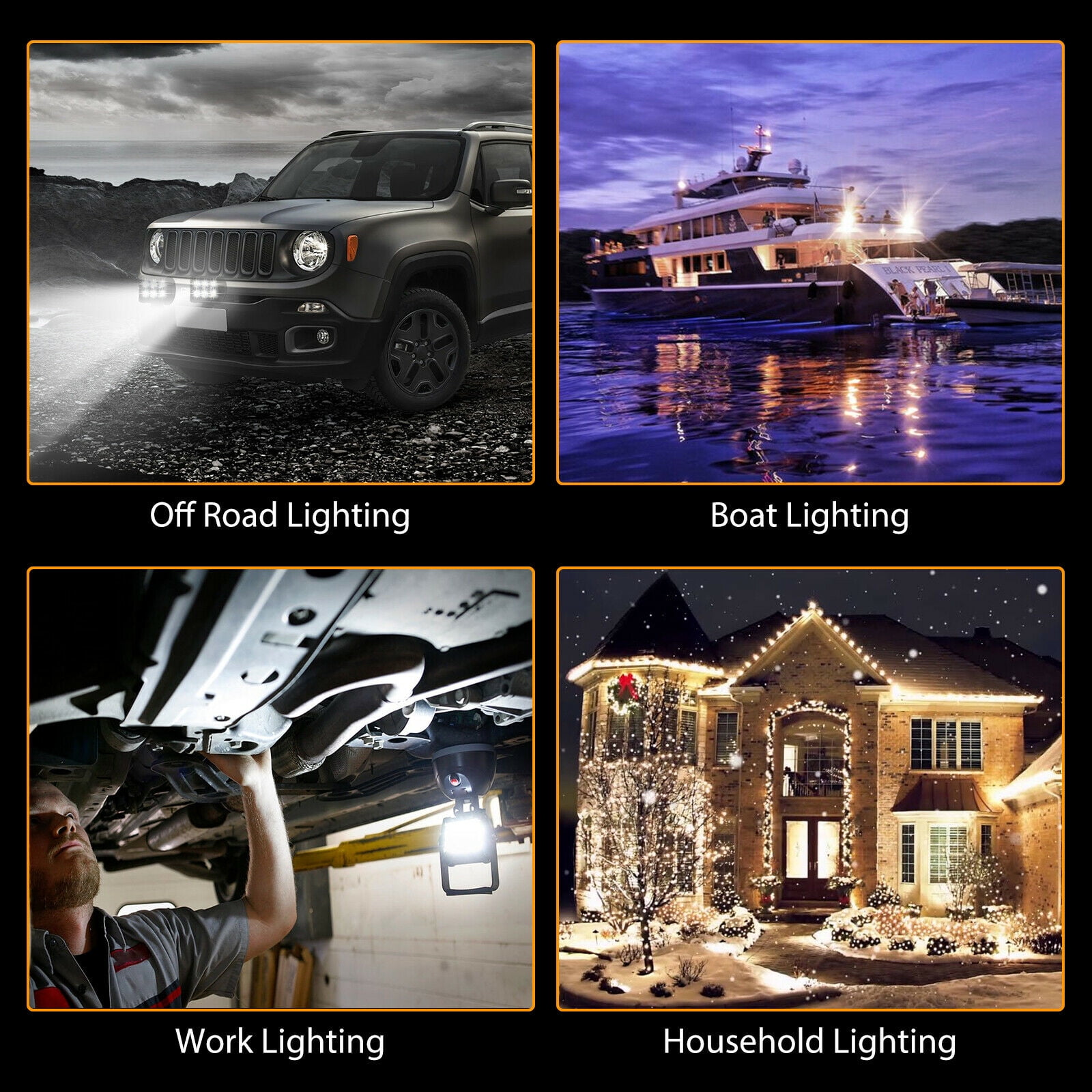 INTELIVE 20inch 120W Led off Road Work Light Bar LED Light Bar + 4x 4inch Spot Pods Driving Fog Lights Boat UTE Truck ATV 4WD for Jeep Truck SUV Car