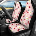 thumbnail image 2 of Uorisanigo Daisy Cherry 14 Pcs Automobile Seat Cover Sets and Cars Steering Wheel Cover Car Headrest Cover Center Console Cover Seat Belt Pads Car Keychain Elastic Soft Suitable for Cars SUVs, 2 of 6