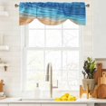 thumbnail image 4 of Abstract Blue Tie Up Valances Curtain, Adjustable Kitchen Ocean Beach Waves Lines Gradient Valances for Windows Decor, Rod Pocket Short Curtains Set for Bedroom/Bathroom, 42"x12", 4 of 9