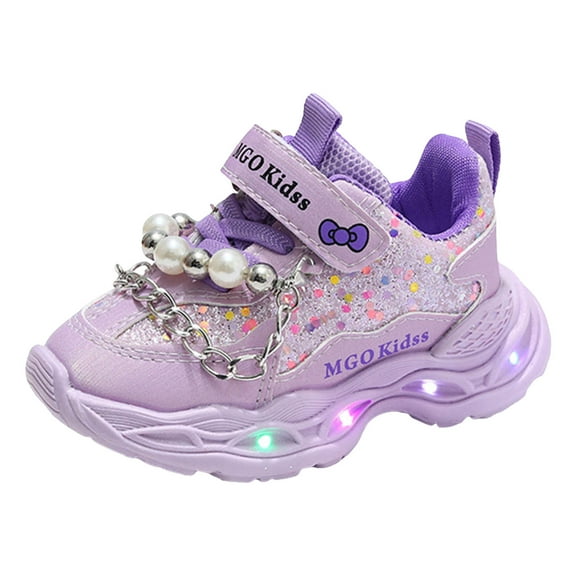 Kogui Toddler Walking Shoes LED Shoes for Kids Light Up Shoes Boys Girls Fashion High Top LED Lights Sneakers Kids GlowingSize 9 (Purple,Toddler 9)