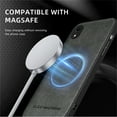 thumbnail image 6 of Allytechgroup Magnetic for iPhone XR Case, Compatible with MagSafe Support Magnetic Car Phone Mount PU Leather Slim Phone Case for Women Men for iPhone XR, Gray, 6 of 10