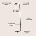 thumbnail image 3 of JONATHAN Y Cotys 66" MidCentury Industrial Metal Adjustable Pharmacy LED Floor Lamp, Oil Rubbed Bronze, 3 of 8