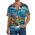 thumbnail image 3 of KLL Sea World Print Men's Shirt Short Sleeve Button Down Summer Cuba Beach Shirts- 4X-Large, 3 of 7