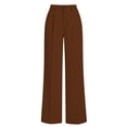 thumbnail image 4 of ClodeEU Women's High Waist Straight Leg Dress Pants with Pockets ,Business Casual Work Trousers Brown,Women's Plus L, 4 of 7