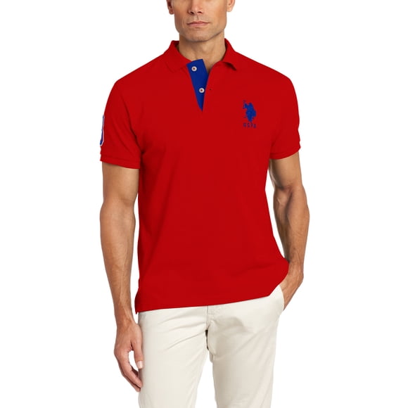 Remera Polo Slim Fit para Hombre U.S. Polo Assn. Roja y Azul Talle L