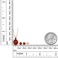 thumbnail image 2 of Gem Stone King 18K Rose Gold Plated Silver Round Red Garnet Pendant and Earrings Jewelry Set for Women (5.80 Cttw, Gemstone Birthstone, with 18 inch Chain), 2 of 3