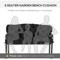 thumbnail image 3 of PetFurnishn 59" x 38" Tufted Bench Cushion for Outdoor Furniture, 3-Seater Replacement for Swing Chair, Patio Sofa/Couch, Overstuffed, Includes Backrest, Black, 3 of 9