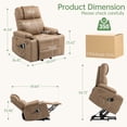 thumbnail image 2 of Electric Power Lift Recliner Chair for Elderly with Heat & Massage & USB Charge Port, 160° Adjustable PU Leather Recliner, Stand Assist, Remote Control, Cup Holders for Living Room Bedroom (Brown), 2 of 9
