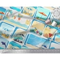 thumbnail image 2 of Soimoi Rayon Fabric Chair,Girl & Beach Surfboard Patchwork Print Sewing Fabric Yard 56 Inch Wide, 2 of 3