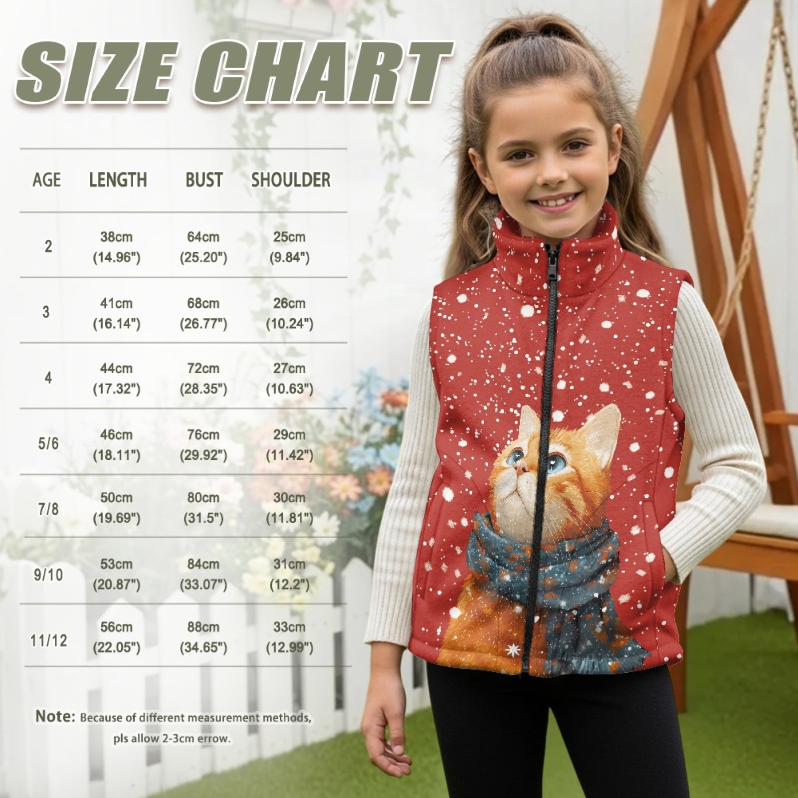 Xoenoiee Cat Snowflake Print Boys Fuzzy Sherpa Fleece Vest, Zip-Up Sleeveless Jacket with Stand Collar & Pockets, Cozy Warm Toddler Winter Outerwear, Size 11-12 Years
