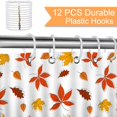 thumbnail image 5 of Fall Leaves Shower Curtain Autumn Maple Leaves Shower Curtain Thanksgiving Harvest Waterproof Fabric Shower Curtains Bathtub Decor with 12 Hooks 72 X 72 Inches, 5 of 6