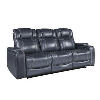 Lexicon Clifton Microfiber Double Reclining Sofa In Blue - Walmart.com