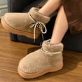 thumbnail image 7 of Viluyesy Womens Snow Boots Faux Fur Lined Platform Slip On Ankle Winter Boots Comfortable Plush for Outdoor Everyday Wear Khaki Size 7-7.5, 7 of 7