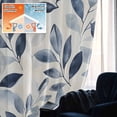 thumbnail image 5 of Navy Blue Botanical Blackout Curtains for Bedroom/Living Room, Pinch Pleated Black Out Curtains, Pastoral Spring Leaves Watercolor Room Darkening Window Drapes with Hooks 2 Panels, 59"x70", 5 of 8