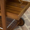 thumbnail image 5 of Cyndy Farmhouse Cottage Dark Oak Acacia Wood Bar Cart, 5 of 6
