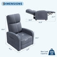thumbnail image 7 of EuKer Recliner Chair for Adults, Overstuff Chair with High Backrest and Retractable Footrest, Gray, 7 of 7