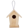 thumbnail image 6 of LYUMO 4pcs Hanging Wooden Birdhouse Small Bird Cage Outdoor Bird House for Finch Bluebird Cardinals Hummingbird, Mini Ornament for Garden Balcony, 6 of 8