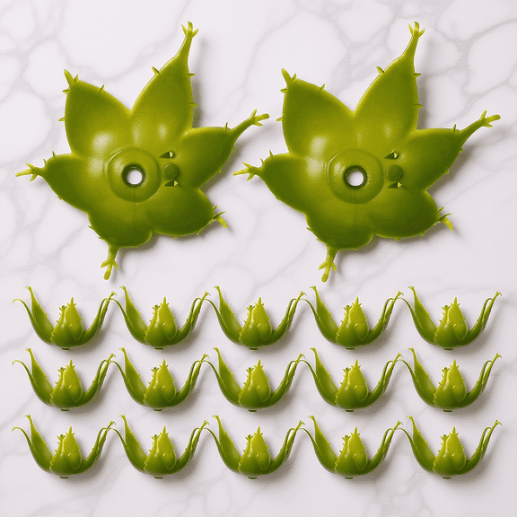 Luxshiny 100Pcs Artificial Flower Calyxes Plastic Receptacle for DIY Flower Stem Crafts Green