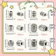 thumbnail image 2 of 60 cuentas de tubo de plata tibetanas, espaciadoras de columna, a granel, de 1 a 4 mm, con agujero grande, para pulseras, espaciadoras de tubo de metal, 6 estilos, 2 of 4