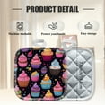 thumbnail image 2 of 4 Pack Pot Holders,Kitchen Essential, Potholder Set,Colorful Cupcakes On A Black Background, 2 of 6