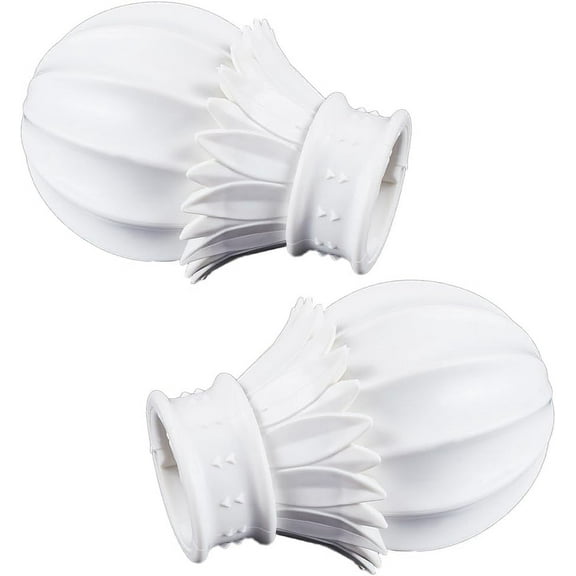 2PCS Curtain Rod Finials Replacement Plum Head Drapery Pole Ball End Decorative Head Caps Capped