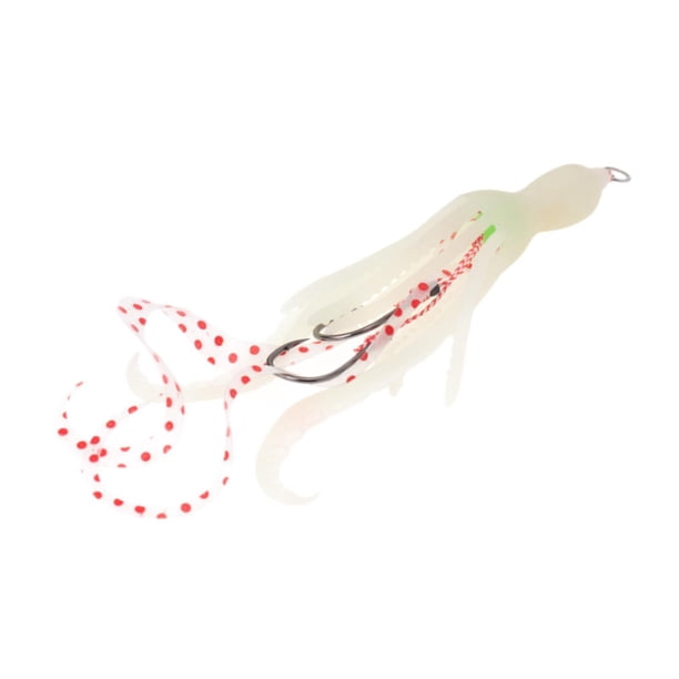Señuelo de calamar para pesca de calamar, accesorio portátil profesional para hombres y mujeres Blanco luminoso