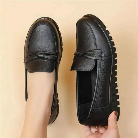 

Spring shoes in stock low-top solid color round toe daily loafers live delivery mom shoes waterproof oil-proof soft shoes