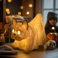 thumbnail image 3 of Darzheoy Dachshund Ghost Lamp, French Bulldog Halloween Glowing Ghost Dog Figurines, Cute Halloween Decor Statues Nightlight for Dog Lovers, Glow in The Dark Party Display, 3 of 4