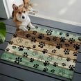 thumbnail image 4 of Area Rug 2 x 3 Ft, Teal Brown Indoor Accent Bathroom Rugs for Kitchen/Laundry Room, Pet Paw Printed Farmhouse Dog Claws Wood Grain Washable Non-Slip Runner Floor Mat for Entryway, Living Room, 4 of 7