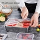 thumbnail image 1 of Cuenco cuadrado de acero inoxidable engrosado Plato cuadrado rectangular Cuenco para porciones de buffet Bandeja más profunda Cuenco para verduras de comida rápida con tapa Caja cuadrada, 1 of 4