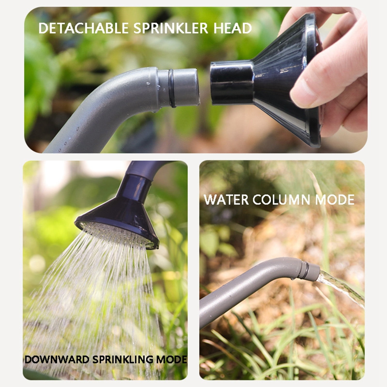 Large Capacity Garden Watering Can, Long Spout Plastic Water Pot with Detachable Sprinkler Head for Outdoor Plants