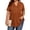 Caramel, variant on Plus Size Blouses for Women Button Short Sleeve Shirts Casual V Neck Tunic Tops