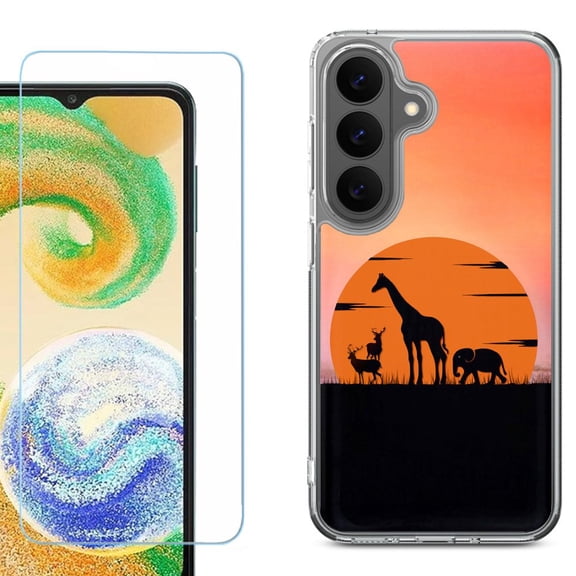 Phone Case for Samsung Galaxy A37 5G, with Screen Protector, by OneToughShield - Sunset Safari