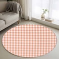 thumbnail image 2 of Buffalo Plaid Round Rug 3ft Washable Circle Entryway Rugs Non Slip Farmhouse Orange Checkered Vintage Rustic Area Rug Indoor Floor Carpet for Bedroom Kitchen Living Room Office Dining Room Nursery, 2 of 9