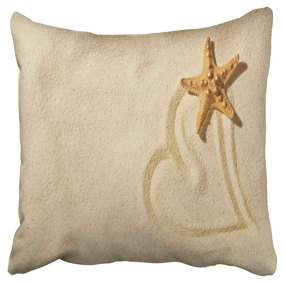 BOSDECO Ocean Park Beach Theme Starfish Pillow Case Pillow Cover 16x16 inch