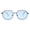 Black (Blue), variant on Round Square Sunglasses Unisex Thin Lightweight Metal Frame UV400 Silver, Black