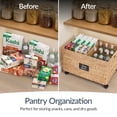 thumbnail image 4 of Best Choice Products Rolling Pantry Storage Basket Organizer W/ Chalkboard Label, Handles, Removable Divider - Natural, 4 of 8