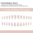 thumbnail image 2 of Juego completo de uñas postizas francesas, uñas postizas con perlas para mujeres y niñas, 24 Uds., 2 of 5